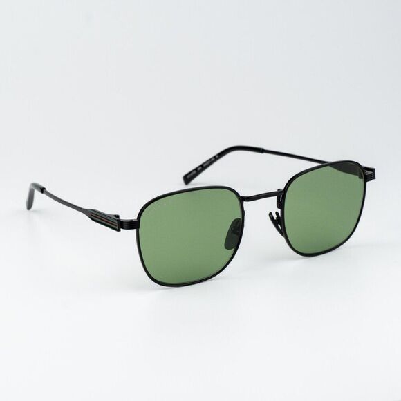 Gucci Women Sunglasses Metal Black Green Square GG1876S 004 NEW AUTHENTIC